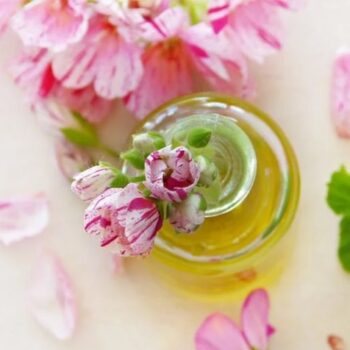 Beauty Facial Oil with flowers