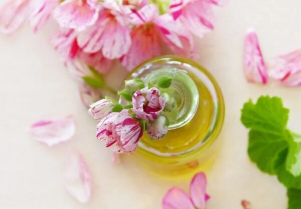 Beauty Facial Oil with flowers