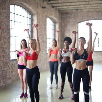 Women working out together in a class